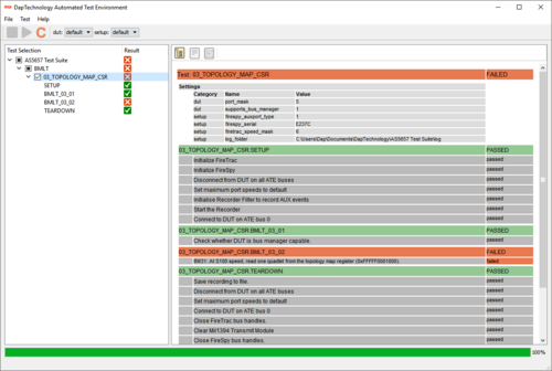  1394 and AS5643 Testing - AS5657 ATE Screenshot